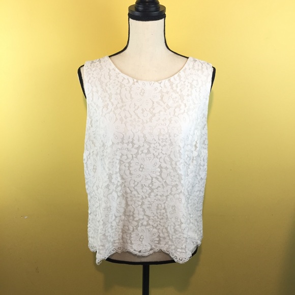 Ann Taylor Loft Lace Floral Top large